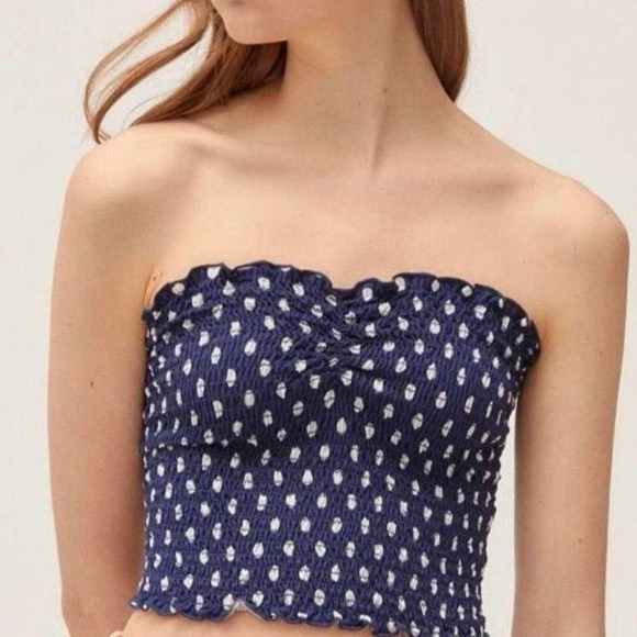 Urban Outfitters Tops - Urban Outfitters Crop Tube Top Polka Dot